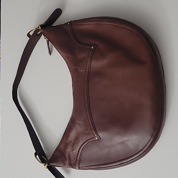 Michael Michael Kors Dark Brown Leather Large Crescent Shoulder Bag EUC - Picture 5 of 11